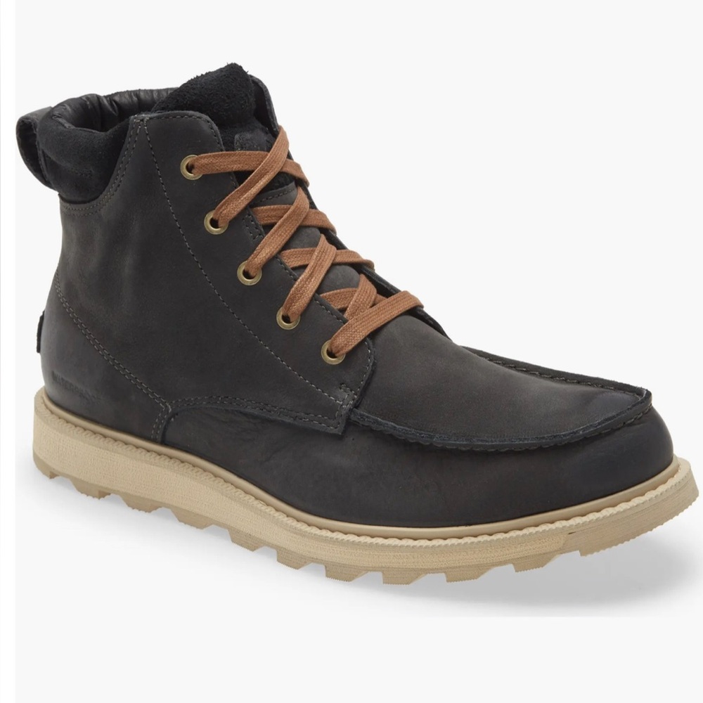 NWT! Sorel Men's Madson II Moc Toe Waterproof Boot in Coal